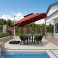 thumbnail image 2 of PURPLE LEAF Parasol de Patio Carré de Luxe 10 Pi, Grand Parasol Déporté à Balancier avec Rotation à 360°, Rouge Brique, 2 of 13