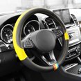 thumbnail image 4 of Universal Spectrum Microfiber Leather Steering Wheel Cover for Cars Trucks SUVs Yellow/Black, 4 of 6