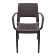 thumbnail image 4 of Compamia Capri Chaise de Salle à Manger de Patio en Résine avec Accoudoirs Brun, 4 of 11