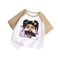 thumbnail image 1 of GDREDA Vêtements Fille Enfant Bébé Filles Mignon Col Rond Manches Courtes Imprimé Manches Raglan Tee Été Décontracté T-Shirt T-Shirts Fille Kaki,7-8 Ans, 1 of 3