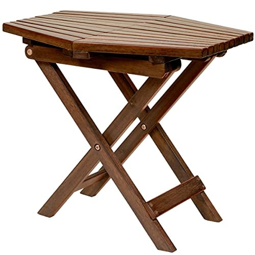 CleverMade Tamarack Folding Table - Outdoor Patio Furniture Accessory for Home Entertaining in the Patio, Backyard, and Deck