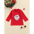 thumbnail image 2 of FOCUSNORM T-shirt de Noël pour Bébés Garçons Filles, Motif Santa Claus Col Rond Manches Longues, 2 of 8