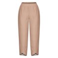 thumbnail image 5 of Timegard Plus Size Pants for Women Elastic Waist Solid Color Comfy Fall Casual Crop Pants with Pockets, 5 of 5