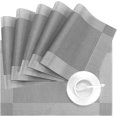 thumbnail image 4 of Namzi Napperons Gris, Ensemble de 6 Napperons en Vinyle Résistants à la Chaleur, Tapis de Table de Cuisine, Tapis de Table en PVC Résistants aux Taches Antidérapants Lavables, Ensemble de 6 (Gris), 4 of 5