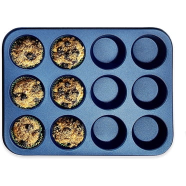 Granitestone Pro Series Nonstick 12 Cup Blue Muffin Pan – Heavy Duty Professional Grade Bakeware