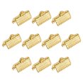 thumbnail image 1 of Unique Bargains 300Pack Ribbon Crimp Clamp Ends 10mm Cord End Clasp for DIY Craft Gold Tone, 1 of 7