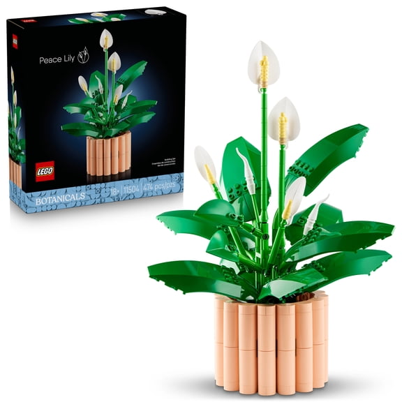 LEGO Botanicals Peace Lily Flower Building Set for Adults - DIY Bedroom, Book Shelf & Office Decor for Women & Men, Ages 18+ - Artificial Flowers Crafting Kit - Gift Idea for Birthdays - 11504