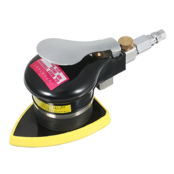 ikayaa Pneumatic Random Orbit Sander Air Sander Polisher Small Triangular Palm Sander Mouse Detail Sander for Car Corner Paint Care Rust Removal Wood Grinder 70x100mm