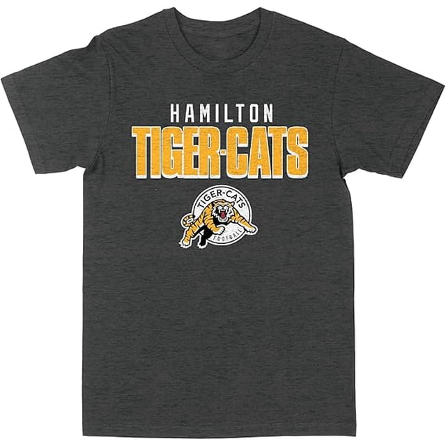 CFL Hamilton Tiger Cats Logo Dark-Heather 2X-Large T-Shirt