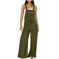 thumbnail image 1 of RKSTN Jumpsuits for Women New Fashion Halter Sleeveless Zipped Pockets Loose Plus Size Rompers Casual Summer Wide Leg Solid Color Long Jumpsuits, 1 of 5