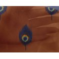 thumbnail image 4 of oneOone Georgette Viscose Fabric Peacock Feather Ikat Printed Fabric 1 Yard 42 Inch Wide, 4 of 4