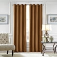 thumbnail image 1 of LUXUR Rideau Occultant Protection UV Draperies Écoénergétiques Oeillets de Fenêtre Rideaux Isolés Thermiques Luxe Brun Clair L:52"Xh:96 Pouces, 1 of 1