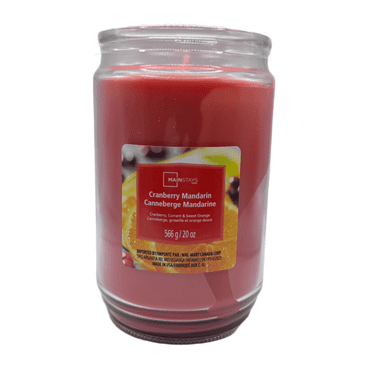 Mainstays Cranberry Mandarin Scented Single-Wick Glass Jar Candle, 20 oz