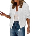 thumbnail image 2 of Simua Veste à Paillettes pour Femmes Mode Décontractée Manches Longues Fermeture Éclair Frontale Blazer Bomber de Fête avec Poches, 2 of 7