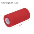 thumbnail image 2 of Unique Bargains 6 inch 50 Yards Tulle Ribbon Rolls Pastel Netting Fabric for Gift Wrapping Christmas Wedding, Red, 2 of 5