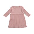 thumbnail image 1 of Baby Girls Ribbed Knitted Dress Solid Three Quarter Sleeve Princess Clothes, 1 of 3
