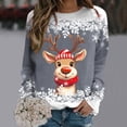 thumbnail image 2 of Chandails pour Femmes Veste de Noël pour Femmes Adolescentes Filles Manches Longues Chandails Amples Femmes Chandail à Col Rond Mignon Renne Ensemble de Tenue Confortable Femmes Chandails Graphiques de Noël, 2 of 4