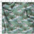 thumbnail image 4 of Soimoi Blue Rayon Fabric Animals & Pine Tree Print Fabric by Yard 56 Inch Wide, 4 of 5
