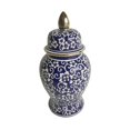 thumbnail image 1 of 14" TEMPLE JAR W/ JASMINE FLOWER, BLUE & WHITE, 1 of 1