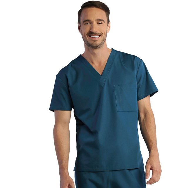 Red Panda Unisex V-Neck Solid Scrub Top