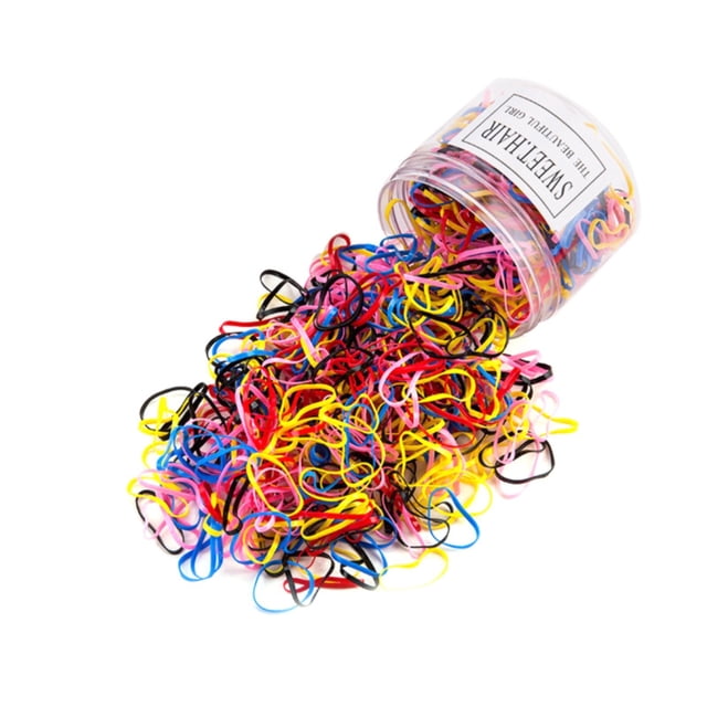 1000 Pcs Élastiques Colorés Enfants Fille Colorés Mode Élastiques Jetables Bande Élastique Cheveux Fine Petite Queue de Cheval Élastiques Cheveux