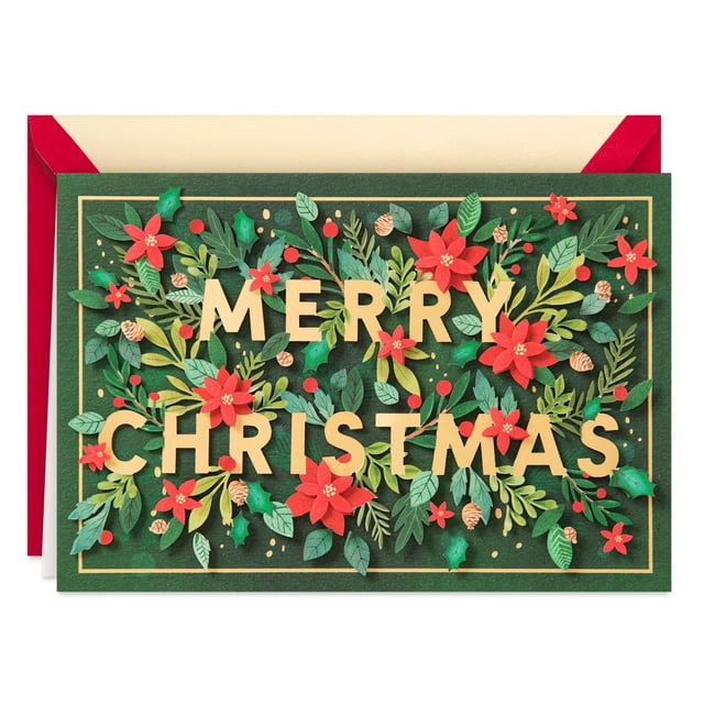 Hallmark Signature Christmas Card (Floral Merry Christmas)