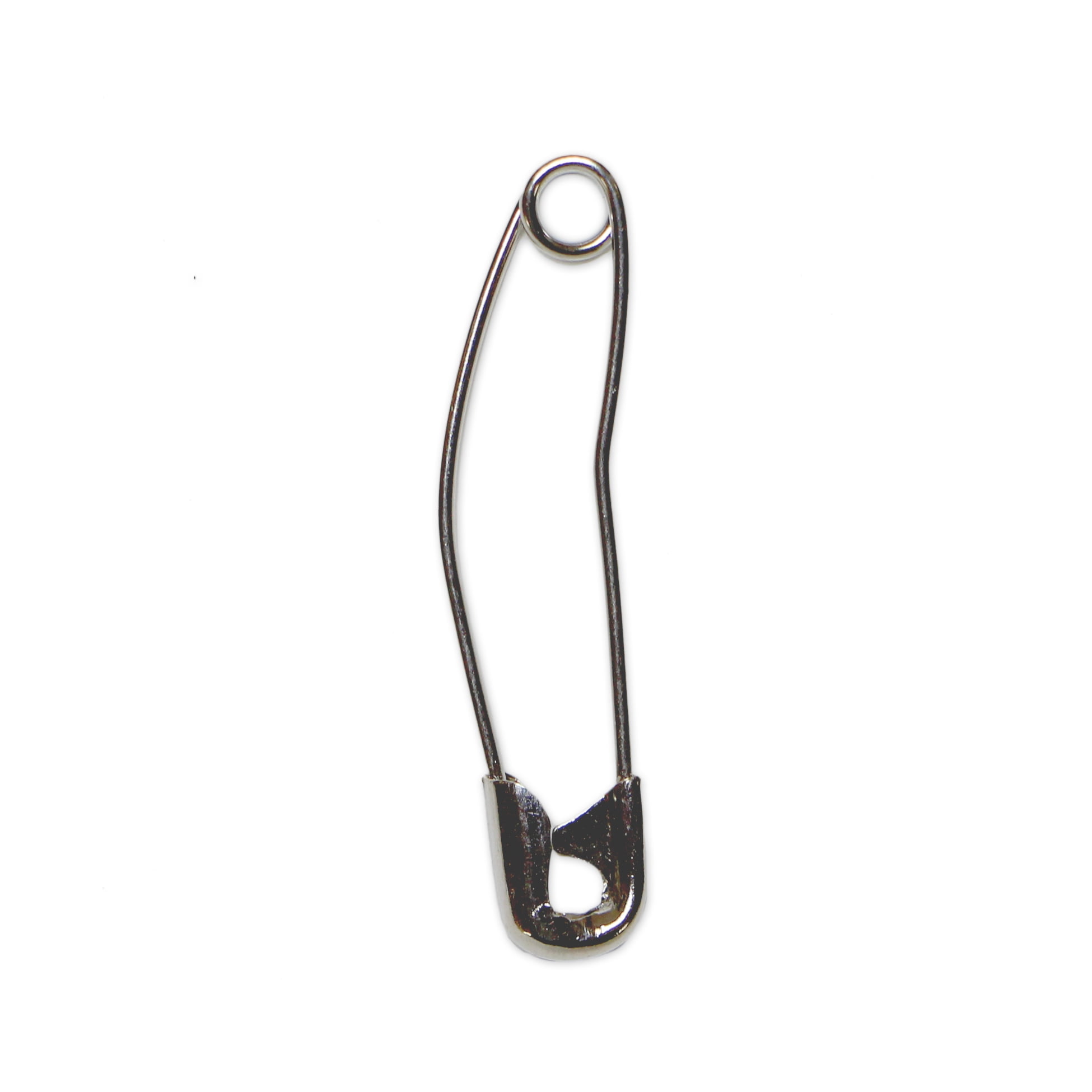 UNIQUE CREATIV Coil-Less Curved Safety Pins, Silver, 100-Pack, Less Safety Pins