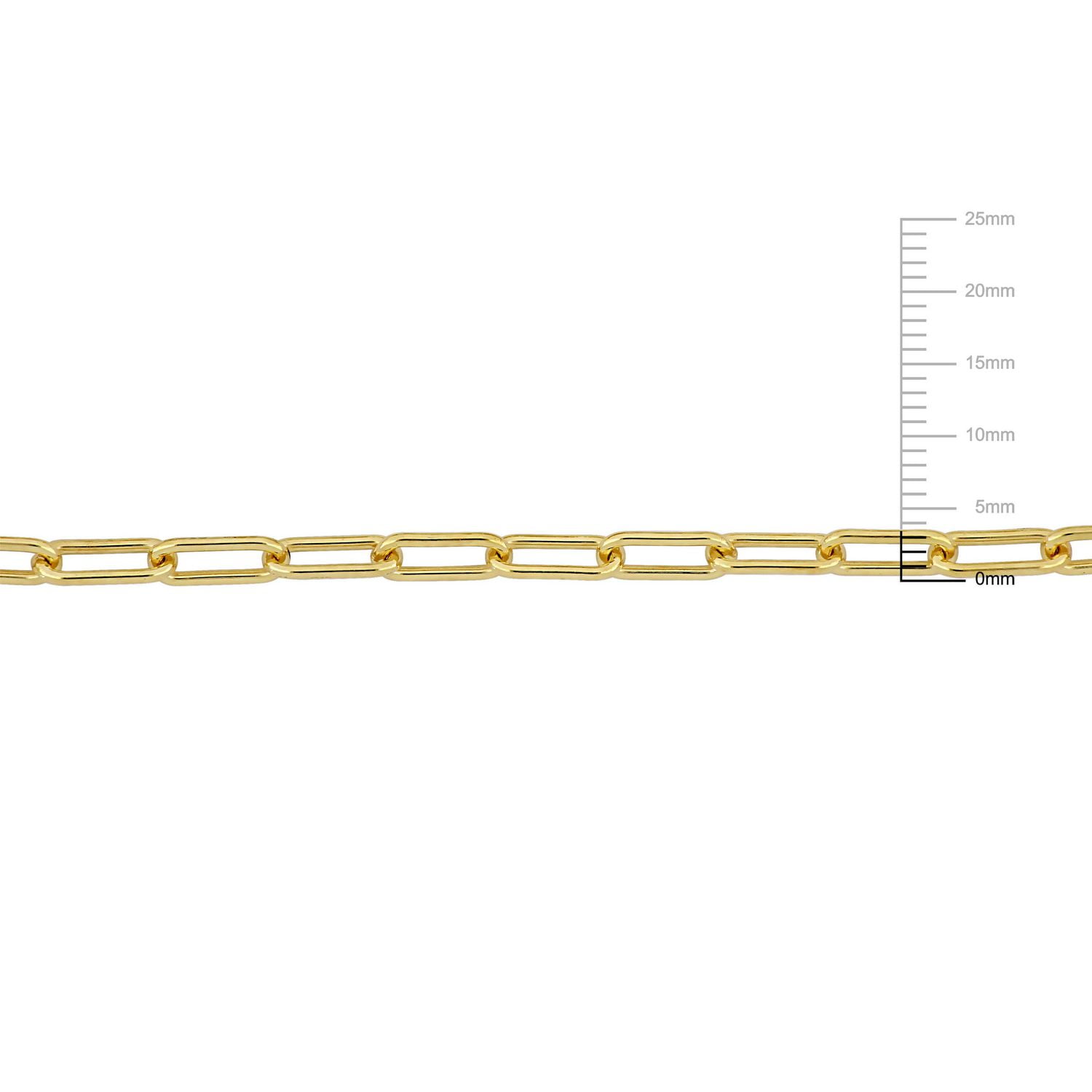 Collier chaîne à maillon ovale de Miabella en Argent Sterling plaqué Or Jaune 18K