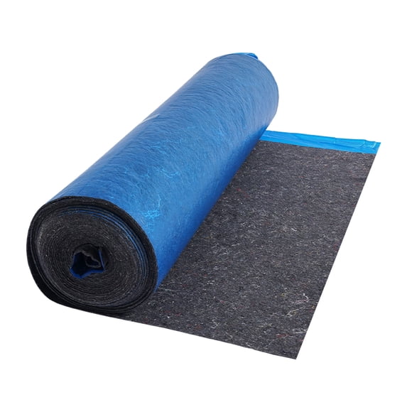 KFFKFF Floor Underlayment 100 sq. ft/Roll, 3 mm Thick Laminate Flooring Padding with Attached Vapor Barrier, Heavy Duty Fiber + PE Film