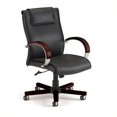 thumbnail image 1 of OFM Apex Mi-Dos Chaise de Bureau en Cuir Exécutif en Acajou, 1 of 1
