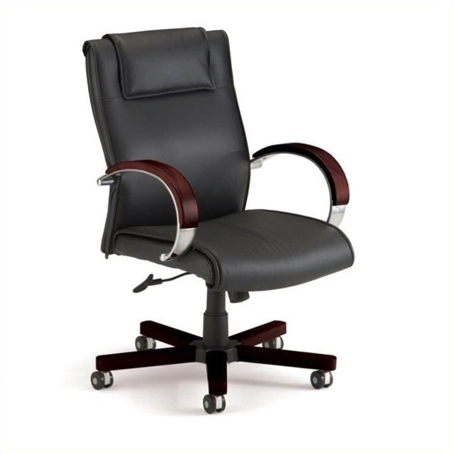 OFM Apex Mi-Dos Chaise de Bureau en Cuir Exécutif en Acajou