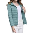 thumbnail image 4 of WRKEKC Lightweight Hooded Parka for Women, Solid Color Long Sleeve Full Zip Coat with Secure Pockets and Ribbed Cuffs, Transitional Season Layer Light Blue S, 4 of 7