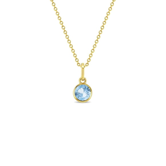 Adorn Your Little Girl with TheJewelryHut Designer March Birthstone Children CZ Yellow Gold Necklace