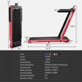 thumbnail image 2 of Pemberly Row Up To 7.5MPH 2.25HP Single Display Screen Treadmill in Red, 2 of 8
