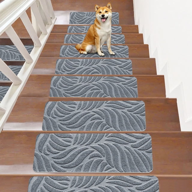 Aodebiao Non-Slip Stair Treads with Adhesive Backing - Soft Anti-S Carpet Mats for Indoor Steps, Pets & Elderly Safety - Durable Polyester Non-Slip Rug Runner for Home Staircase