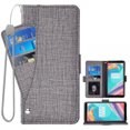 thumbnail image 1 of OnePlus 5T Case, iCoverCase Genuine Leather Wallet Case Slim Fit Folio Book Design with Stand and Card Slots Flip Case Cover for OnePlus 5T (Gray), 1 of 5