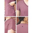 thumbnail image 4 of Adar Pro Heather Sarraus pour Femmes - Haut de Sarrau Moderne à Col en V - P7002H - Heather Wine - 2X, 4 of 7