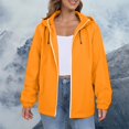 thumbnail image 5 of Comdrip Veste Légère pour Femmes! Veste Chaude Coupe-Vent Imperméable à Blocs de Couleur pour Femmes, Coupe-Vent d'Extérieur, Veste de Randonnée, Veste de Randonnée pour Femmes Légère orange 2TG, 5 of 5