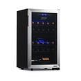 thumbnail image 1 of Newair Freestanding 28 Bottle Dual Zone Compressor Wine Fridge in Stainless Steel, Adjustable Racks and Exterior Digital Thermostat, 1 of 13