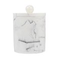 thumbnail image 1 of 1PC Grade Marble Vein Toothpick Storage Box Cotton Swab Storage Box with Lid, 1 of 8
