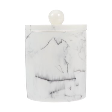 1PC Grade Marbre Veine Boîte de Rangement Cure-Dents Coton Tampon Boîte de Rangement avec Couvercle
