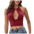 thumbnail image 1 of Women Solid Color Sleeveless Sexy Casual Vest Top, 1 of 6