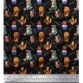 thumbnail image 1 of Soimoi Rayon Fabric Leaves,Musical Instruments & Animals Kids Print Sewing Fabric Yard 42 Inch Wide, 1 of 3
