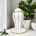 thumbnail image 2 of Porcelain Ginger Jar Ceramic Flower Vase Table Centerpieces Crafts Ornament Home S Gold, 2 of 9