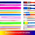 thumbnail image 4 of Kids Tempera Paint Set | Value Pack Includes 40 Washable Non-Toxic Colorful Paints (2oz bottles) & 15 Brushes | Metallic, Neon, Glow In The Dark, Glitter Paints | Paint For Arts &, 4 of 7