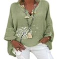 thumbnail image 1 of NEW YEAR NEW YOU 2022 Women Plus Size Loose Long Sleeve Floral Casual Tunic Tops V Neck Shirts, 1 of 4
