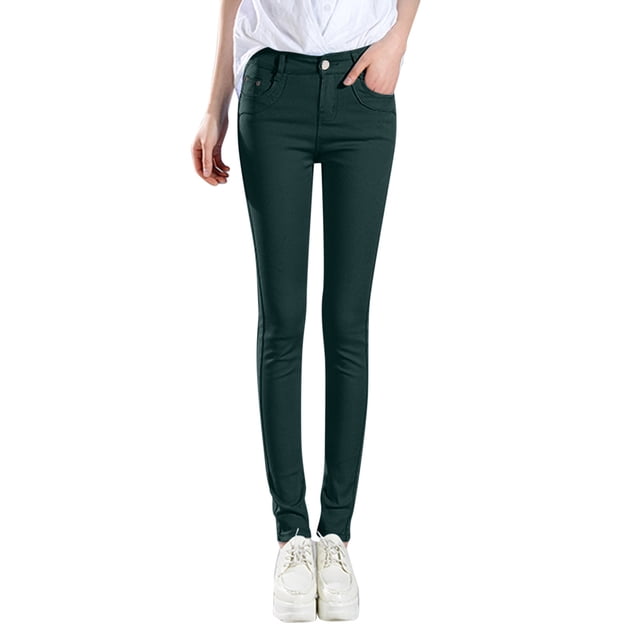 Kcodviy Women High Rise Jean Summer Pants for Women Casual Wide Leg Classic Solid Color Ankle Womens Pants Rompers for Summer Casual Jeans Casual Regular Tight Fitting Jeans