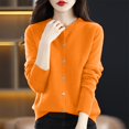 thumbnail image 2 of Yuyuzo Cardigans for Women Button down Classic Solid Long Sleeve Round Neck Knitted Cardigan Sweaters, 2 of 4