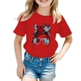 thumbnail image 1 of AJIWYH Polo Jaune pour Filles, T-Shirt Mignon à Imprimé Graphique pour Fille, Col Rond, Manches Courtes, T-Shirt Décontracté d'Été, Vêtements pour Filles de 5-6 Ans, Rouge, 1 of 4