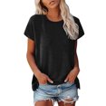 thumbnail image 1 of Hiiyo T-Shirt pour Femme à Manches Courtes, Col Rond, T-Shirt d'Été Décontracté, Tailles TG, 1 of 6